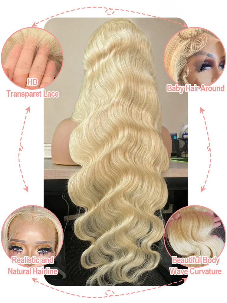 36 40 дюймов, оттенок 613 «Мед – обзор и цена 613 Blonde Body Wave Lace Front Wig