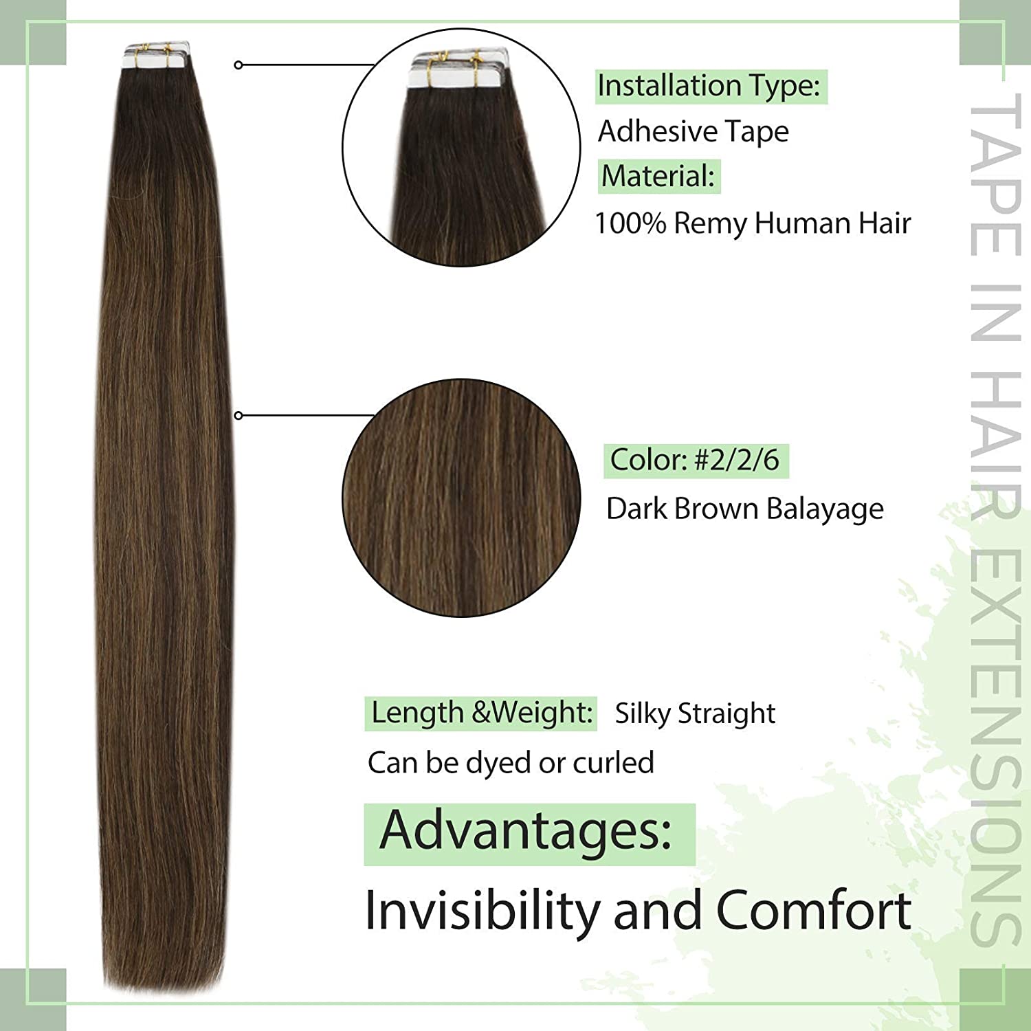 VeSunny пряди для наращивания  – обзор и цена Invisible Tape In Extensions Real Hair
