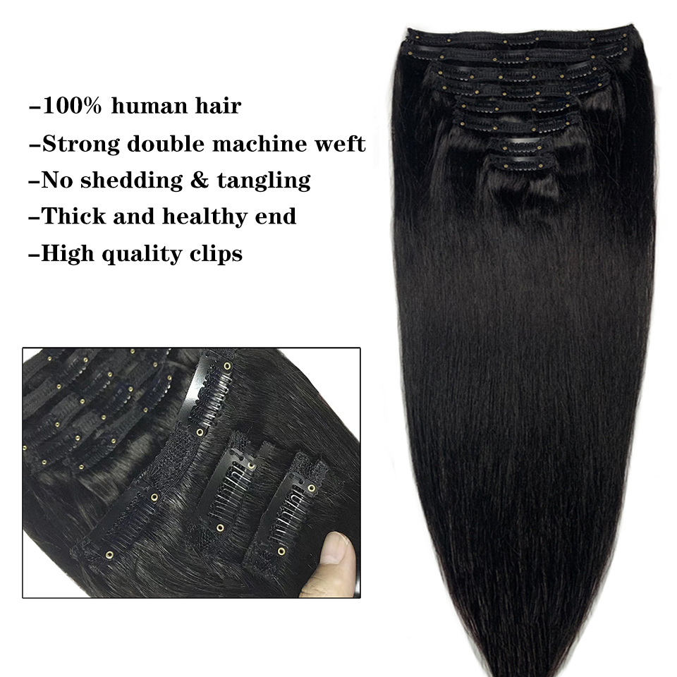 Накладные пряди для волос, пря – обзор и цена Seamless Clip In Hair Extensions Human Hair